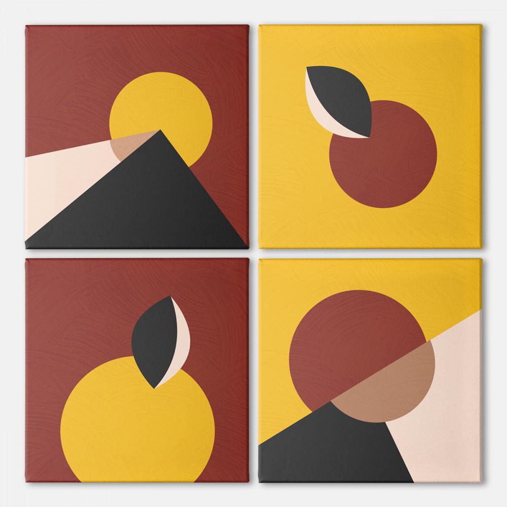 Картина модульная Malevich Store Sunset Moments из четырех частей 73x73 см (MK423209)