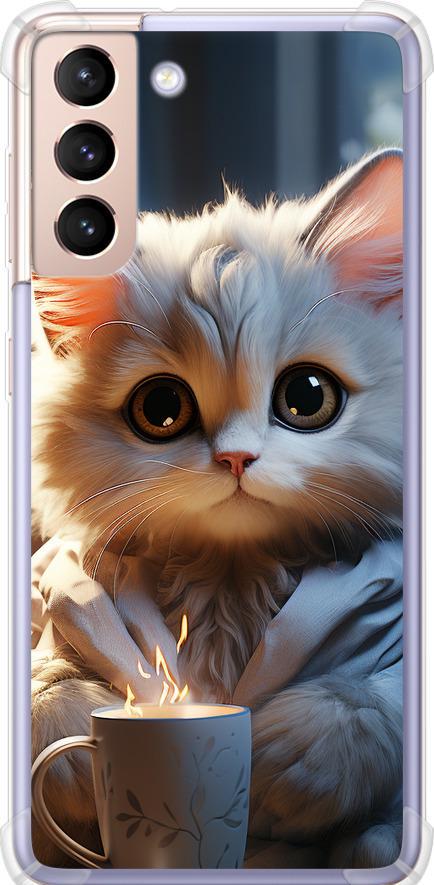 Чехол на Samsung Galaxy S21 White cat (5646sp-2114-42517)