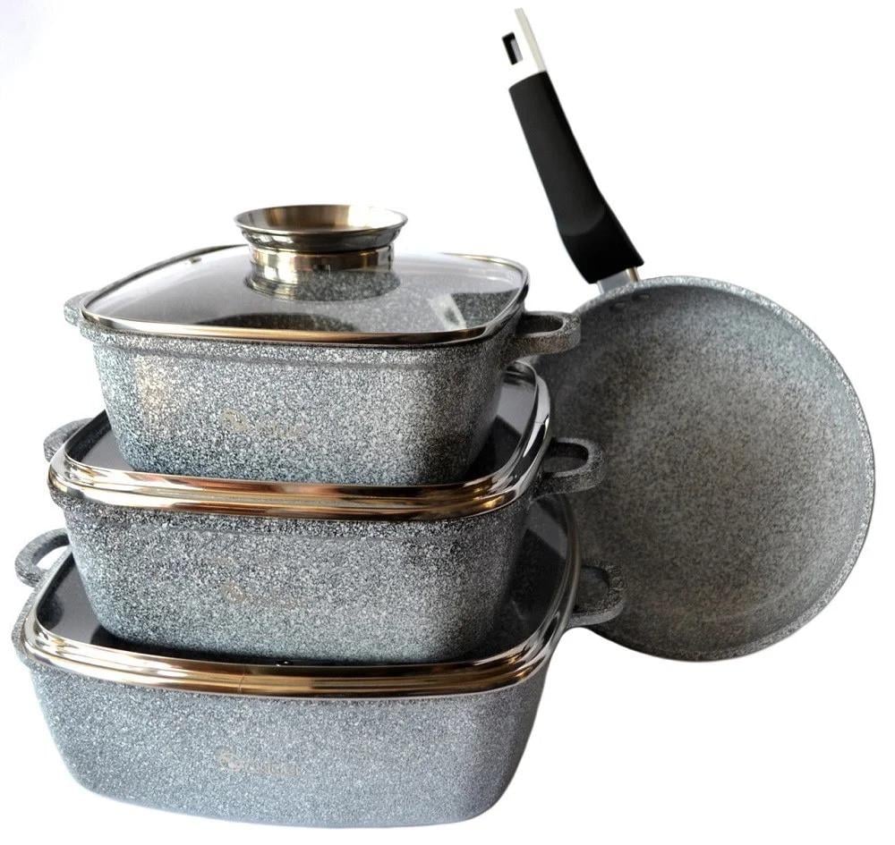 Набор котлов UNIQUE UN-5531 16 см/20 см/24 см и сковорода 24 см