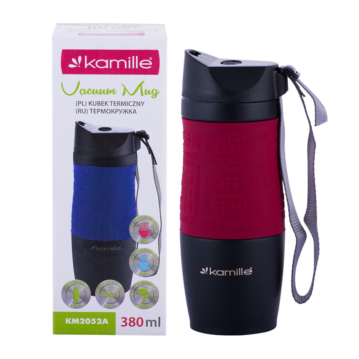 Термокружка Kamille KM-2052A з нержавіючої сталі 380 мл Червоний (29-84- 2052ARD)