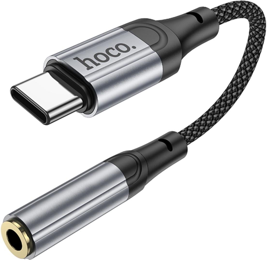 Переходник адаптер Hoco LS36 аудио конвертор Type-C to Jack 3.5 AUX F 0,12 м Black (2888556432)