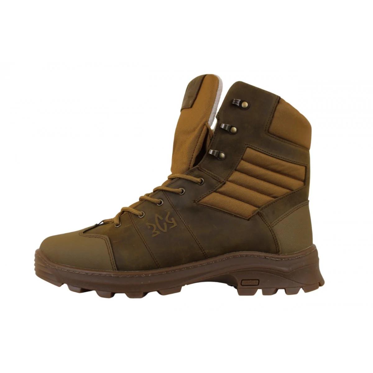 Берцы демисезонные мужские Crossav 17 царапка кожа/крейзы/кордура р. 40 оливковый (Crossav17оD40) - фото 5