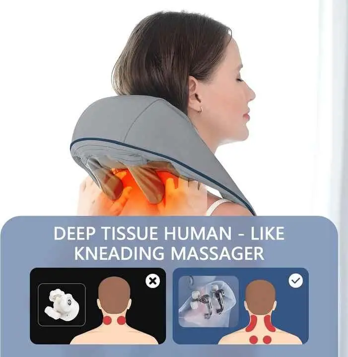 Массажер ударный для шеи и плеч Massager Shoulder Neck SF-L9 с аккумуляторным подогревом (23979172) - фото 3