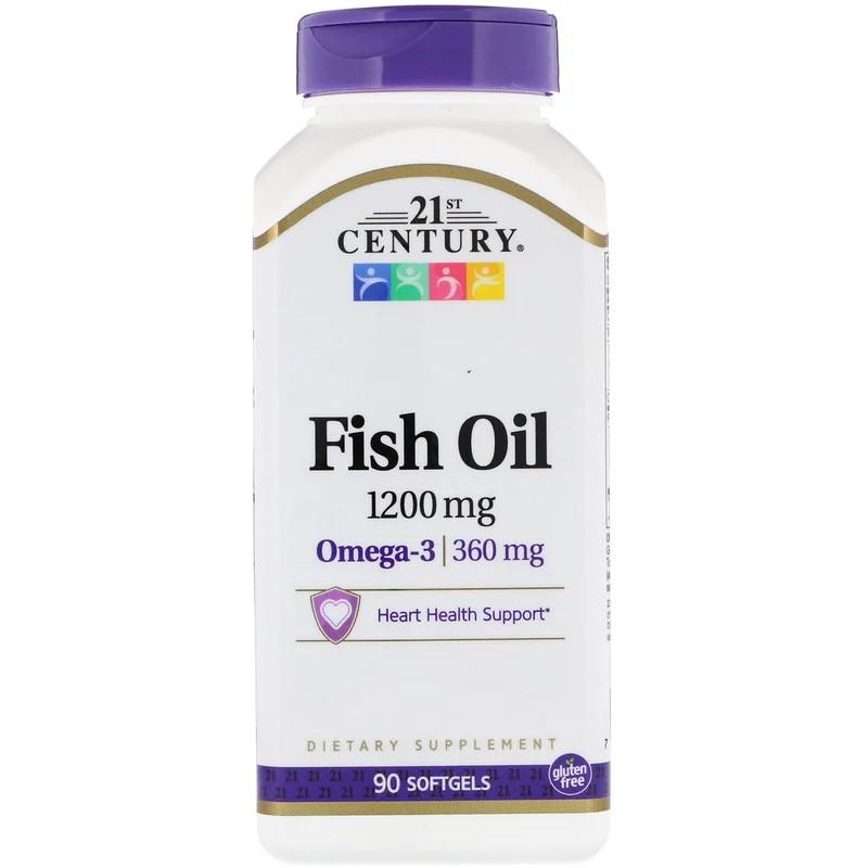 Жирные кислоты 21st Century Fish Oil 1200 мг 90 капсул