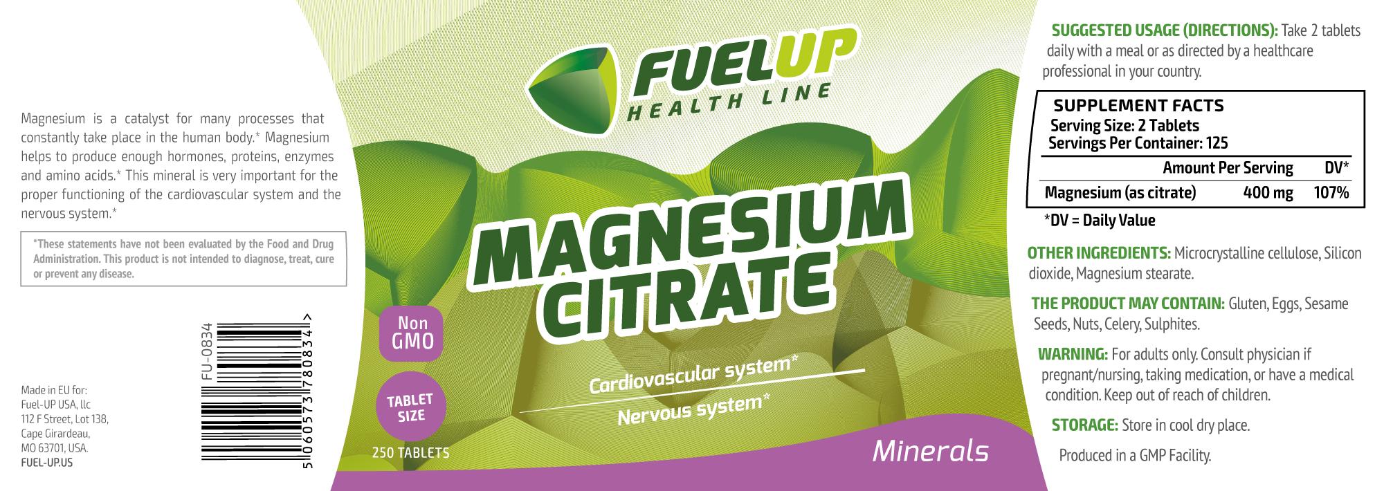 ᐉ Цитрат магния 200 мг 250 таблеток (FU-0834) • Купить в Киеве, Украине ...