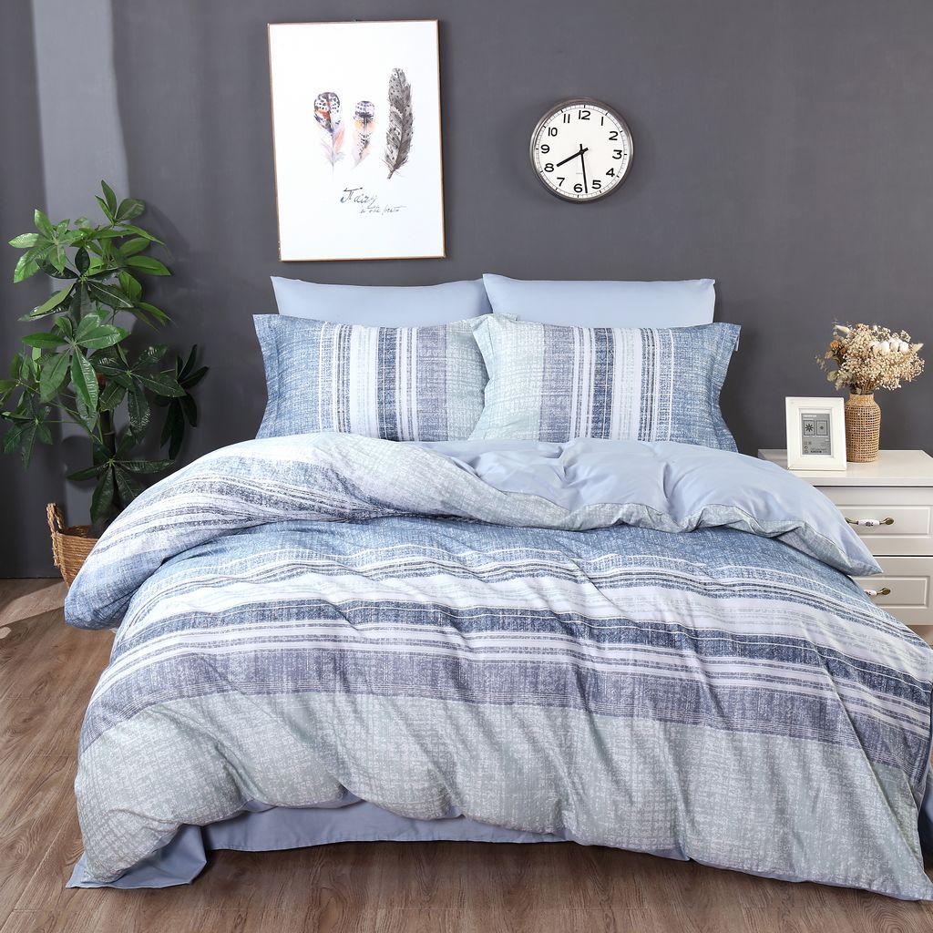 Комплект постельного белья египетский хлопок (сатин) Серый мираж Word of Dream семейное 2х150х215 см