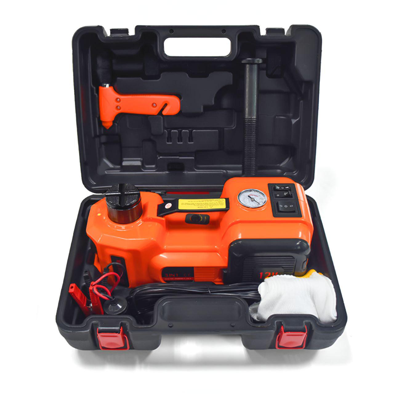 Домкрат електрогідравлічний автомобільний 12372/МК з компресором і кейсом 12V 3 т (32122904)