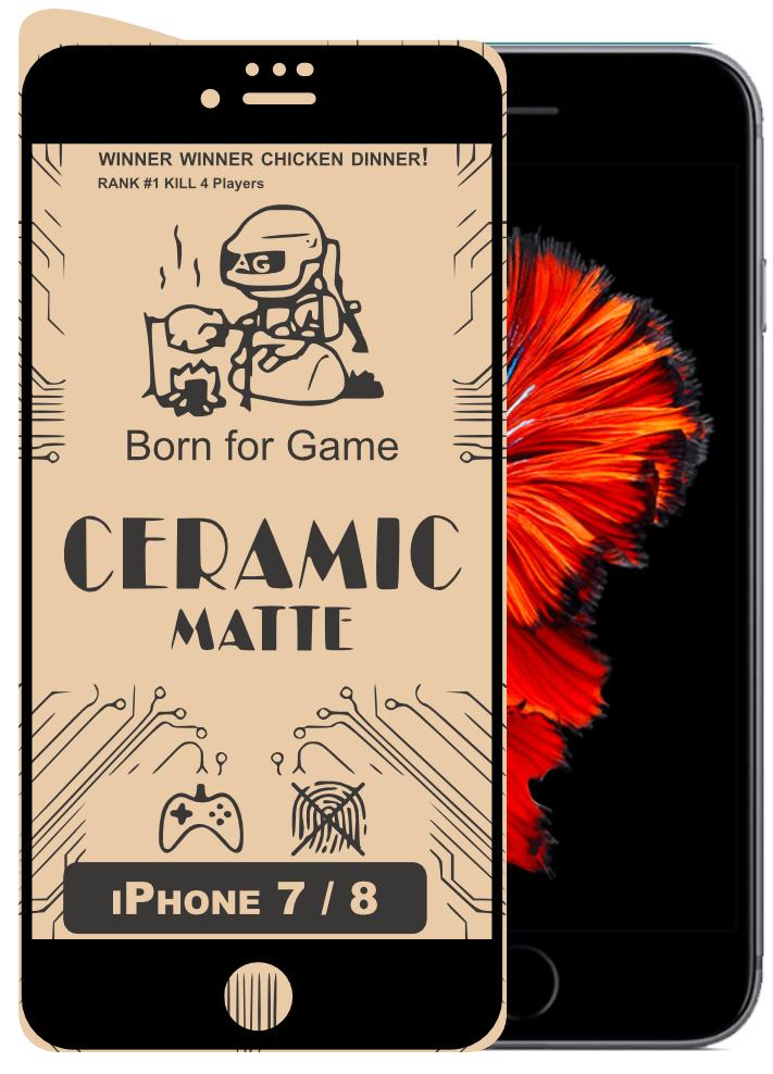 Защитная пленка керамическая Ceramic iPhone 7/8 матовая Black (16503)