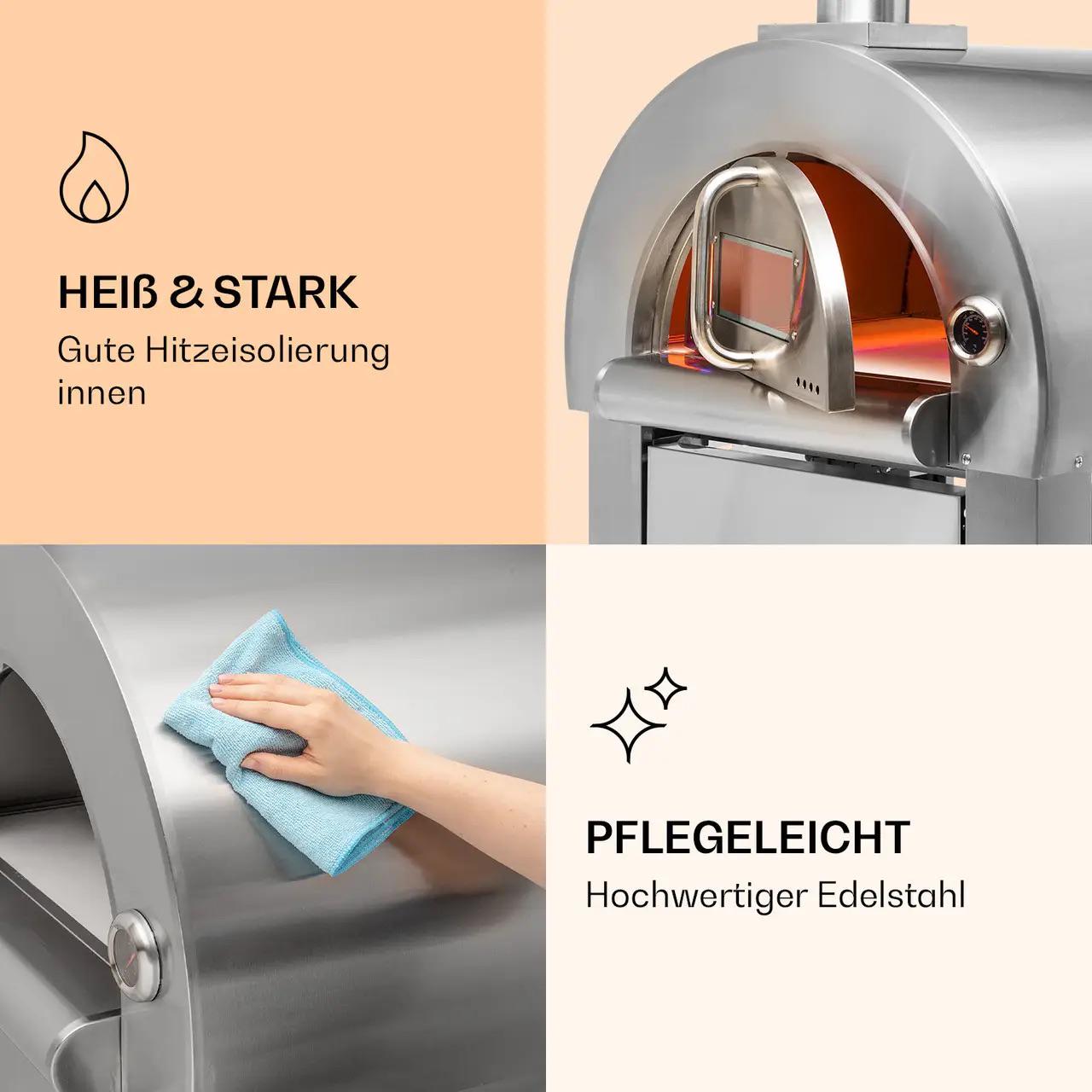 Піч для піци Klarstein Diavolo Napoletana на дровах та вугіллі від 0 до 500 °C - фото 5