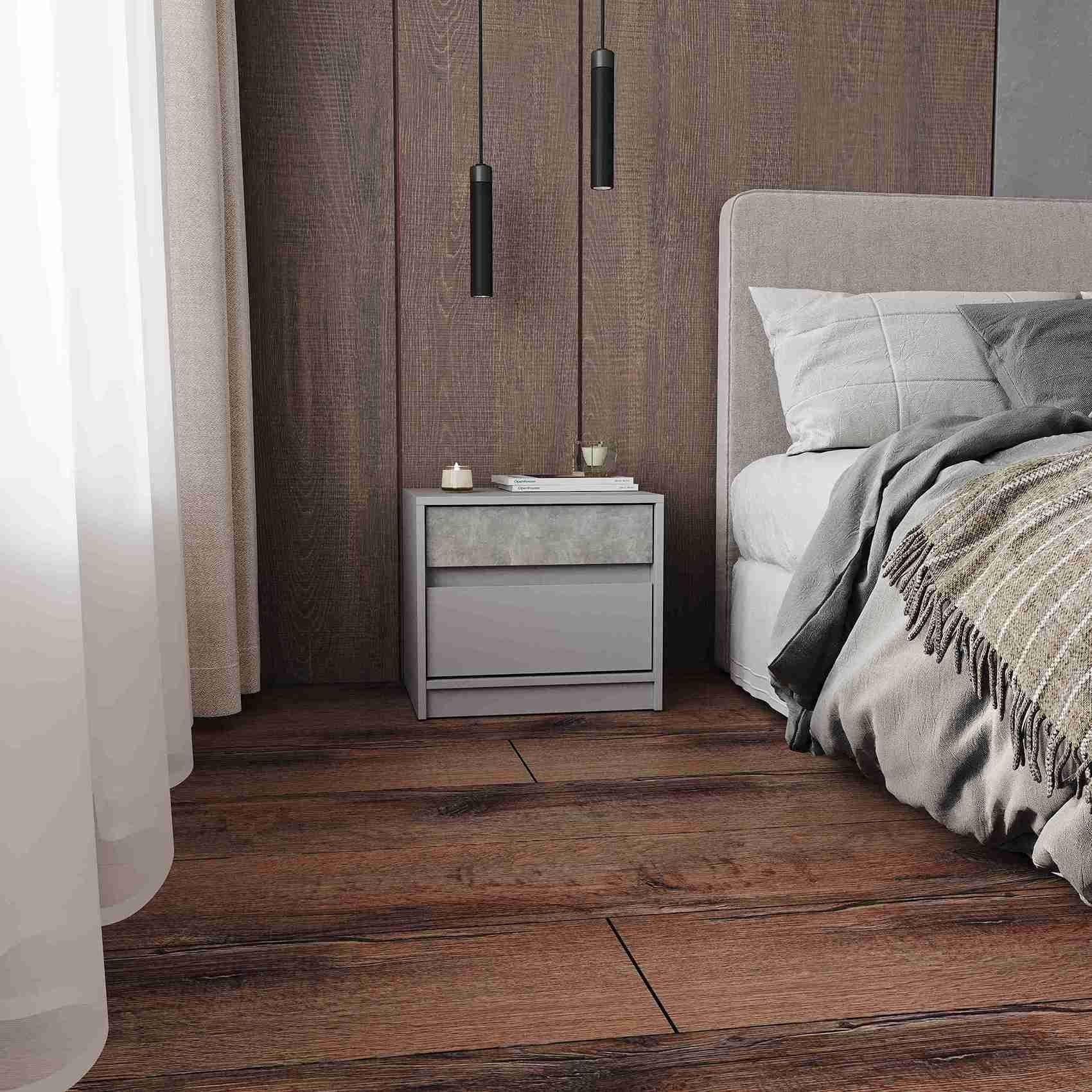 Тумба прикроватная Еверест Стайл-500 50х39х45 см Кашемир/Бетон (09589)