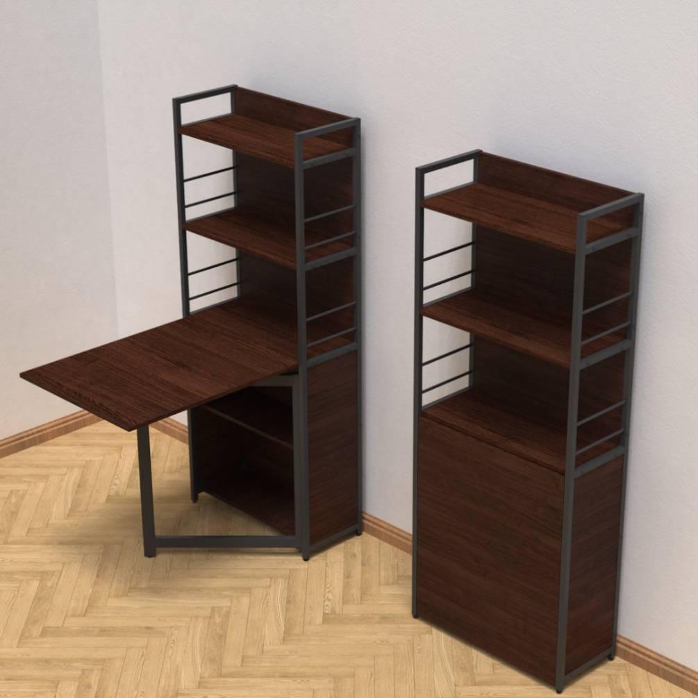 Стол книжка с этажеркой Ferrum-decor Практик 2 металл/ДСП 16 мм 1555x640x990 мм Черный/Венге Магия (FRD-105393) - фото 2 Стол книжка с этажеркой Ferrum-decor Практик 2 металл/ДСП 16 мм 1555x640x990 мм Черный/Венге Магия (FRD-105393) - фото 2