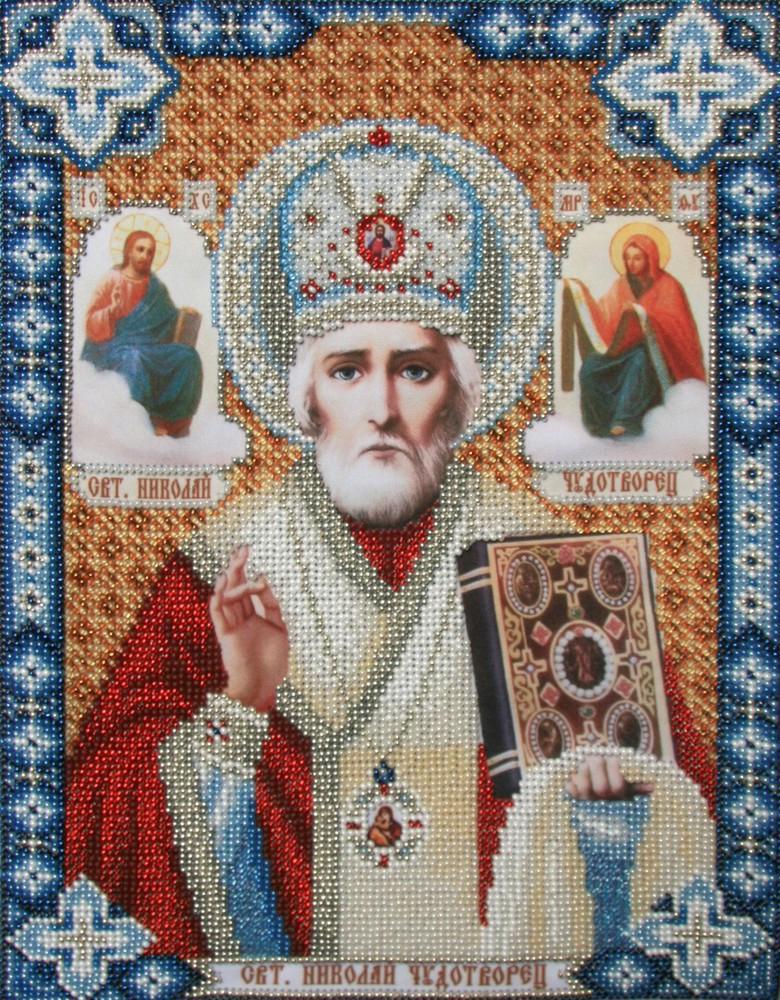 Вышивка бисером Святой Николай Чудотворец религия заготовка 21x30 см (1458347439)