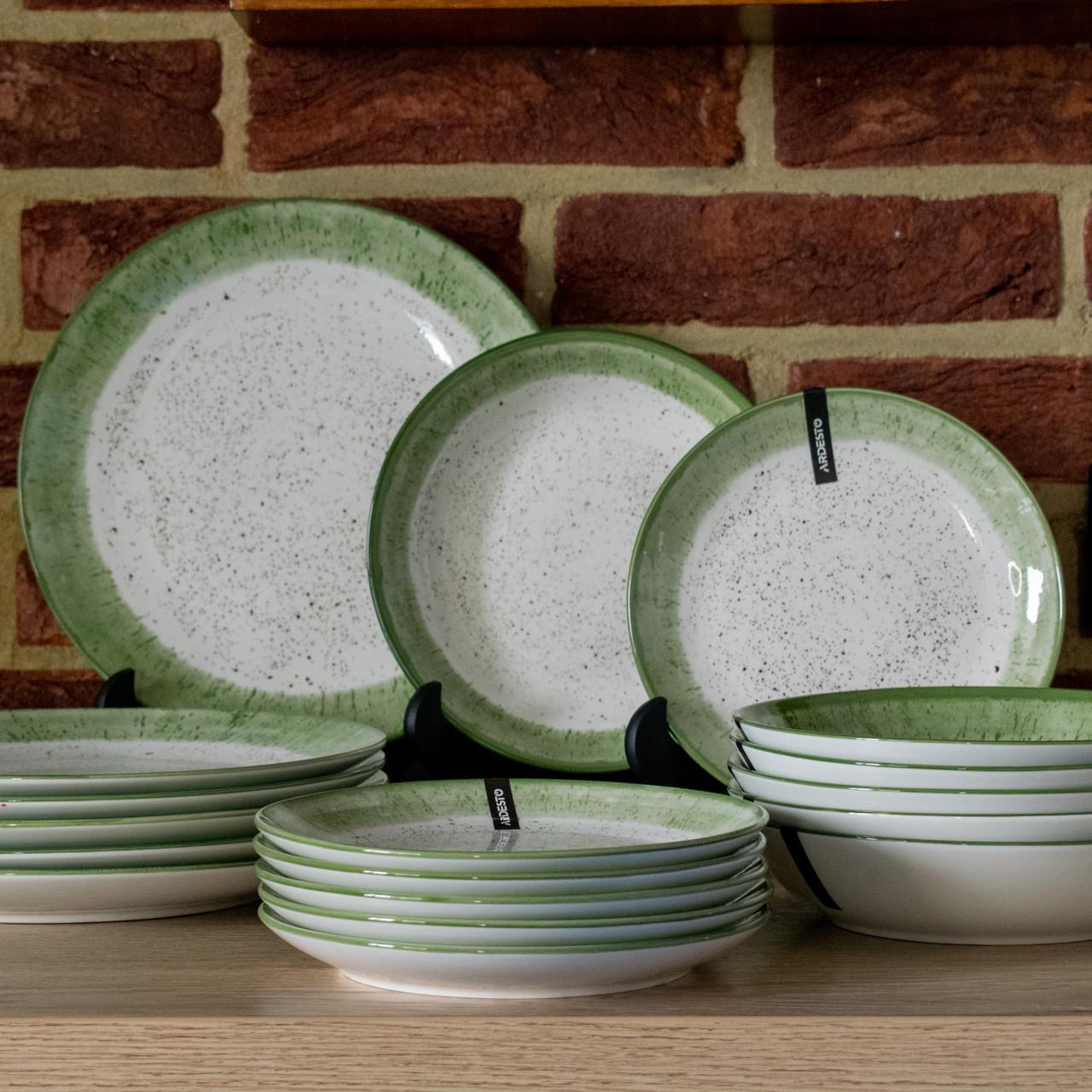 Сервіз Ardesto Siena SWG 18 пр. Біло-Зелений - фото 5