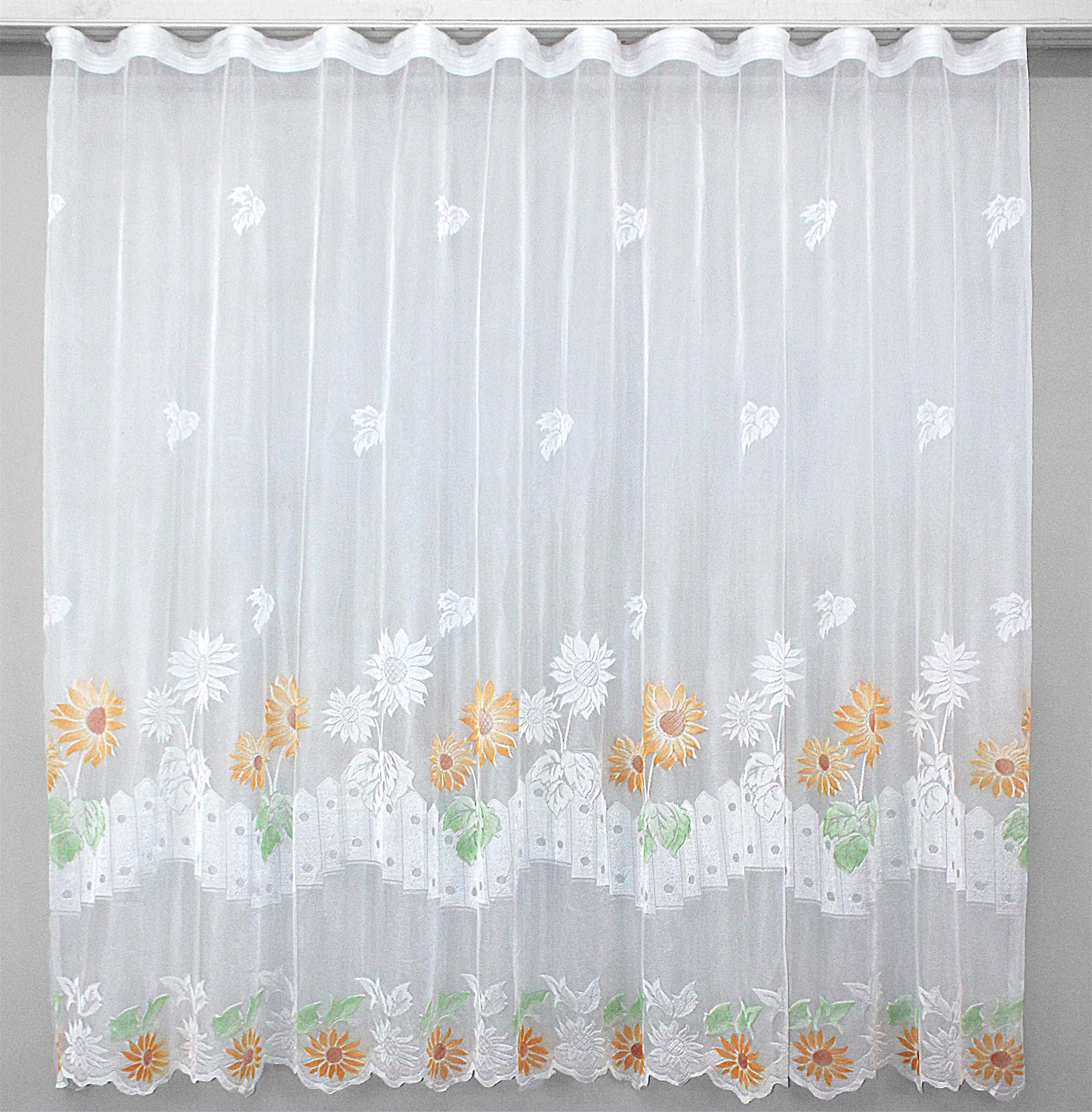 Тюль VR-Textil 1233т Juli жаккард 200х200 см Белый/Зеленый/Желтый (40-239)