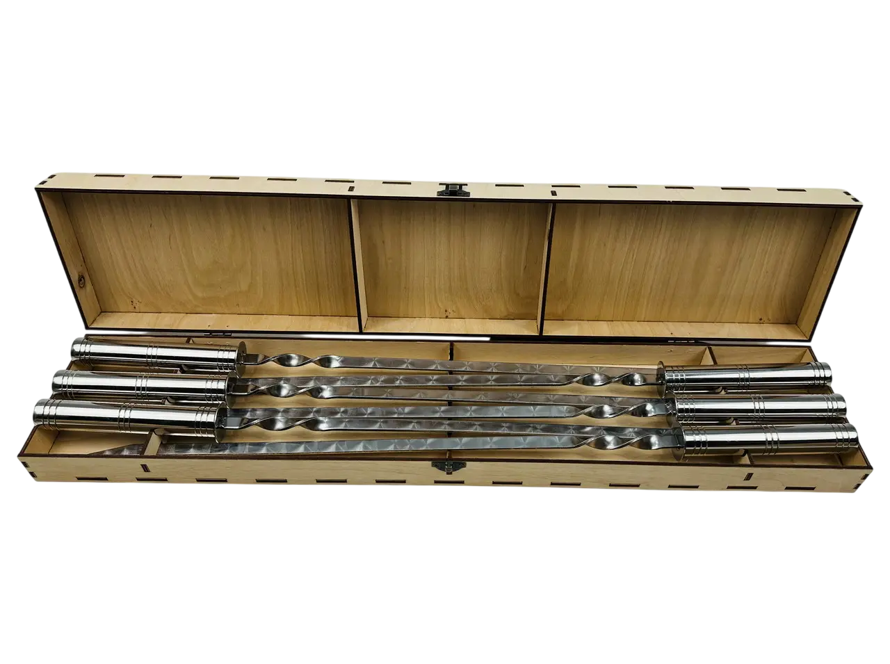 Набор шампуров GrillMaster Вуд-серебро NB-3001-S нержавеющая сталь 3 мм 6 шт. (10-164-NB-3001-S)