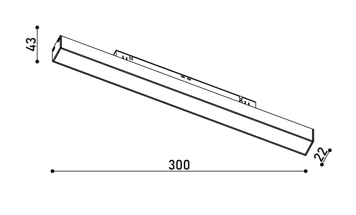 Світильник магнітний трековий Kloodi Kdmg-Line300 Pc 12 W 3K Wh (9424566) - фото 3