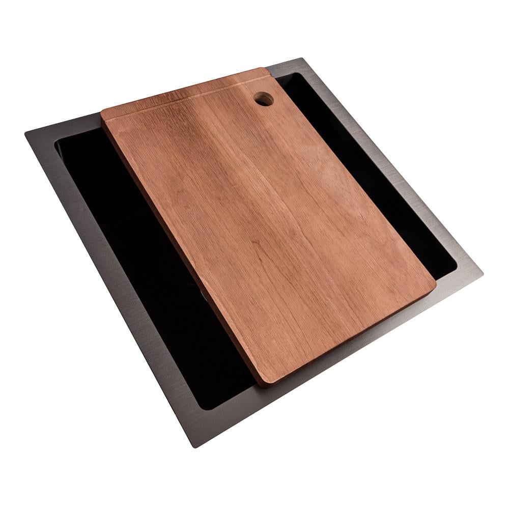 Кухонна мийка Valeso Handmade PVD СМ монтаж під стільницю 44х44 см Чорний - фото 6