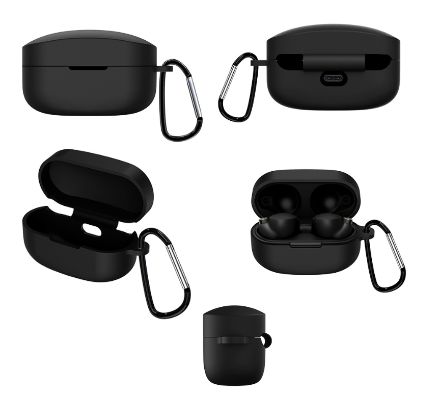 Чохол-накладка DK Silicone Candy Friendly з карабіном для Sony WF-1000XM4 Black - фото 6