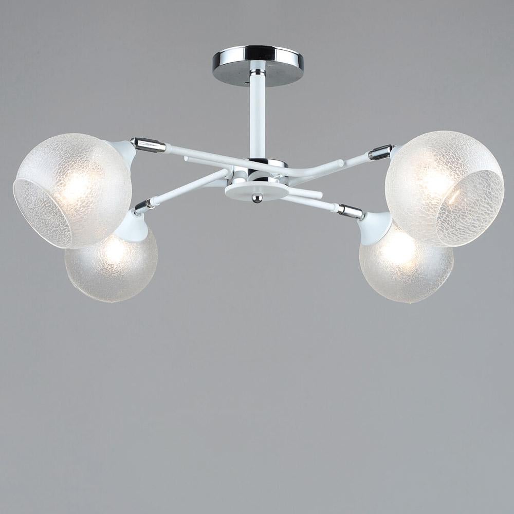 Люстра стельова декоративна Light House SRS-19291/4 WT/CH з поворотним механізмом Хром/Білий Люстра стельова декоративна Light House SRS-19291/4 WT/CH з поворотним механізмом Хром/Білий