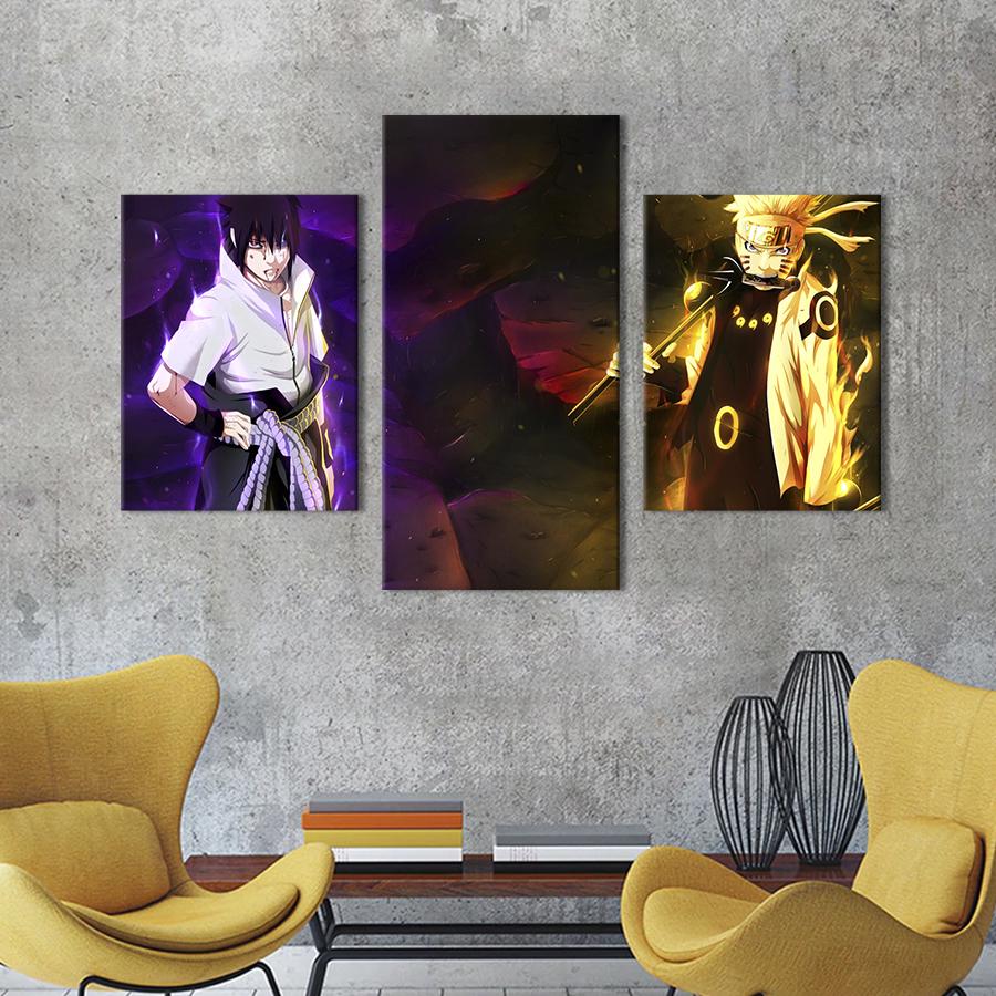 Картина для інтер'єру Дует Наруто та Саске 96x60 см (681-32)