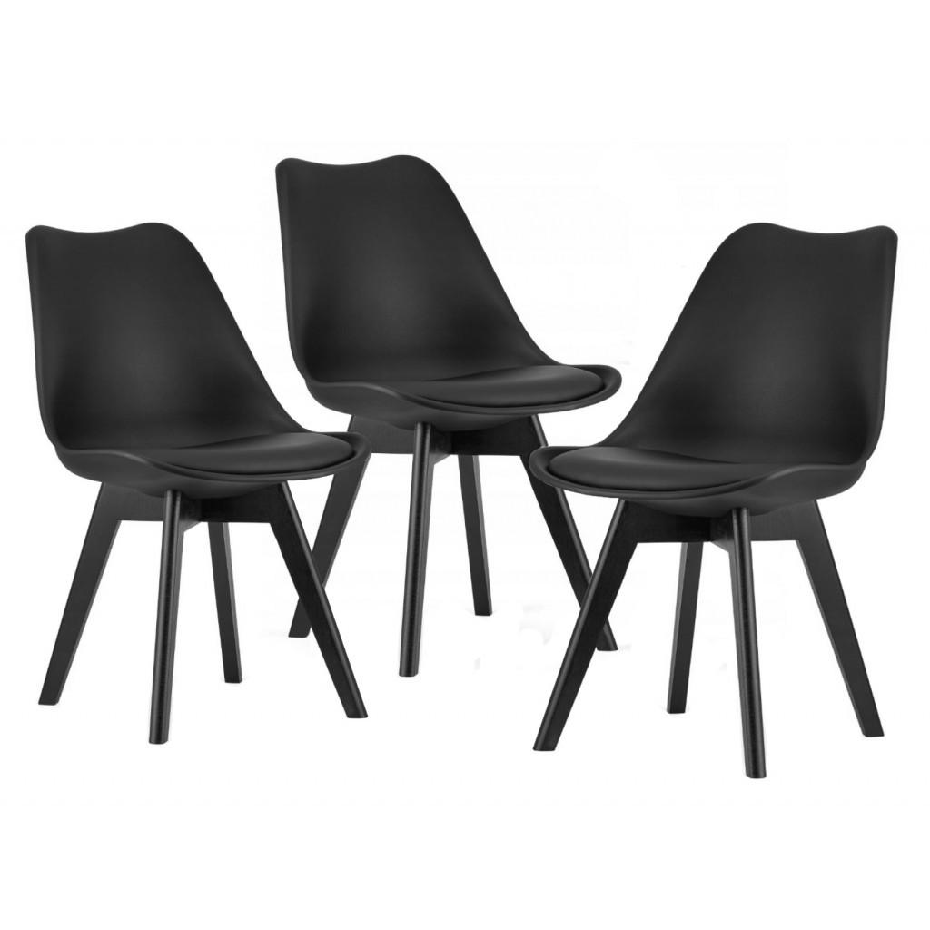 Стул для кухни обеденный Bonro B-487 3 шт. Черный (47000332)