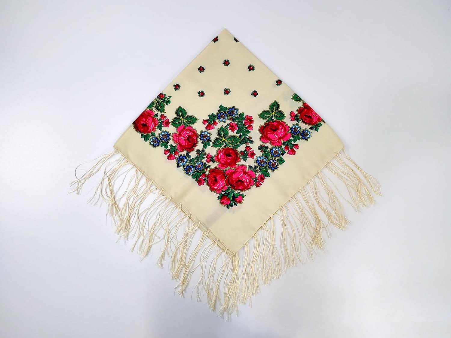 Платок украинский 80x80 см Молочный (30070629)