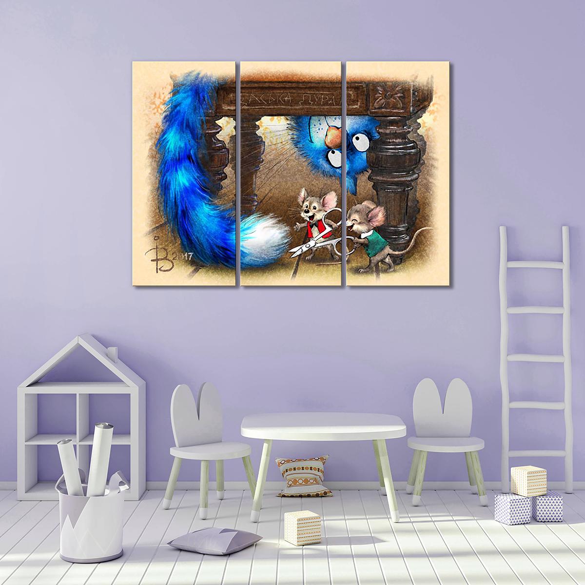 Модульная картина Васька дурак 3 модуля общий размер 120x180 см (_rinaz_20172224021)