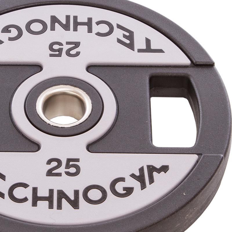 Диск для штанги поліуретановий Zelart TECHNOGYM TG-1837-25 51 мм 25 кг Чорний (DR003108) - фото 2