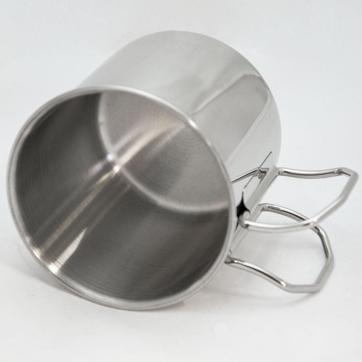 Чашка з нержавіючої сталі зі складними ручками 350 мл Сріблястий (1009641-Silver) - фото 5