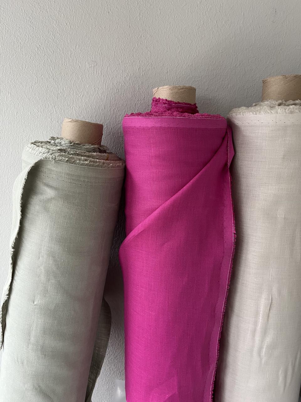 Ткань Linen Plus рубашечная льняная Светло-оливковый 138 - фото 8