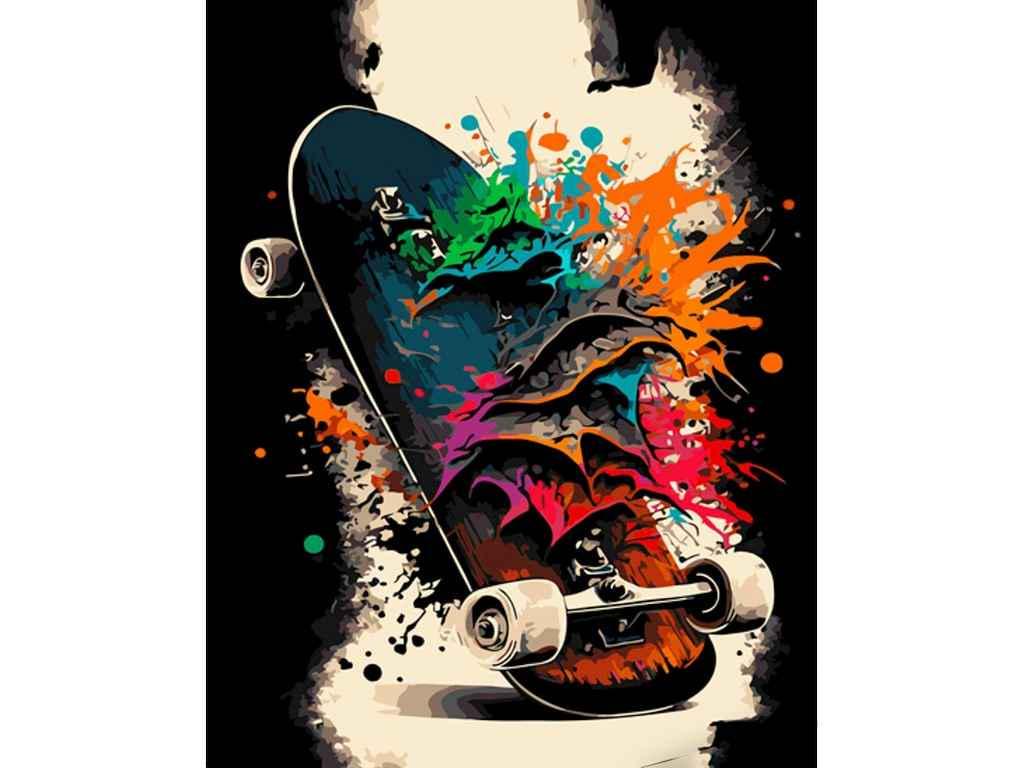 Картина по номерам Strateg Краски на скейте 40х50 см (GS1306)