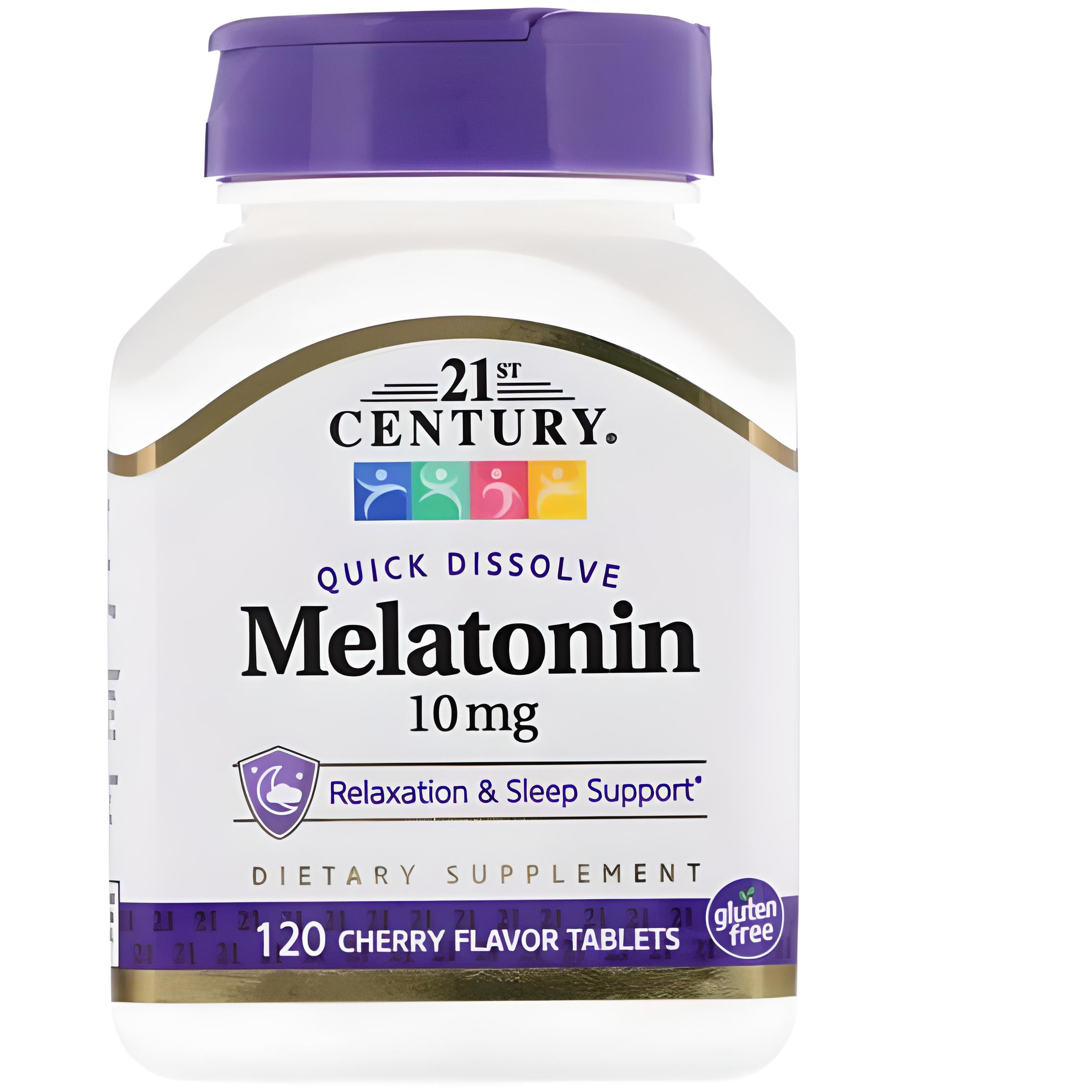 Мелатонін для сну 21st Century Melatonin Quick Dissolve 10 мг 120 Tabs Cherry Flavor (CEN-27503)