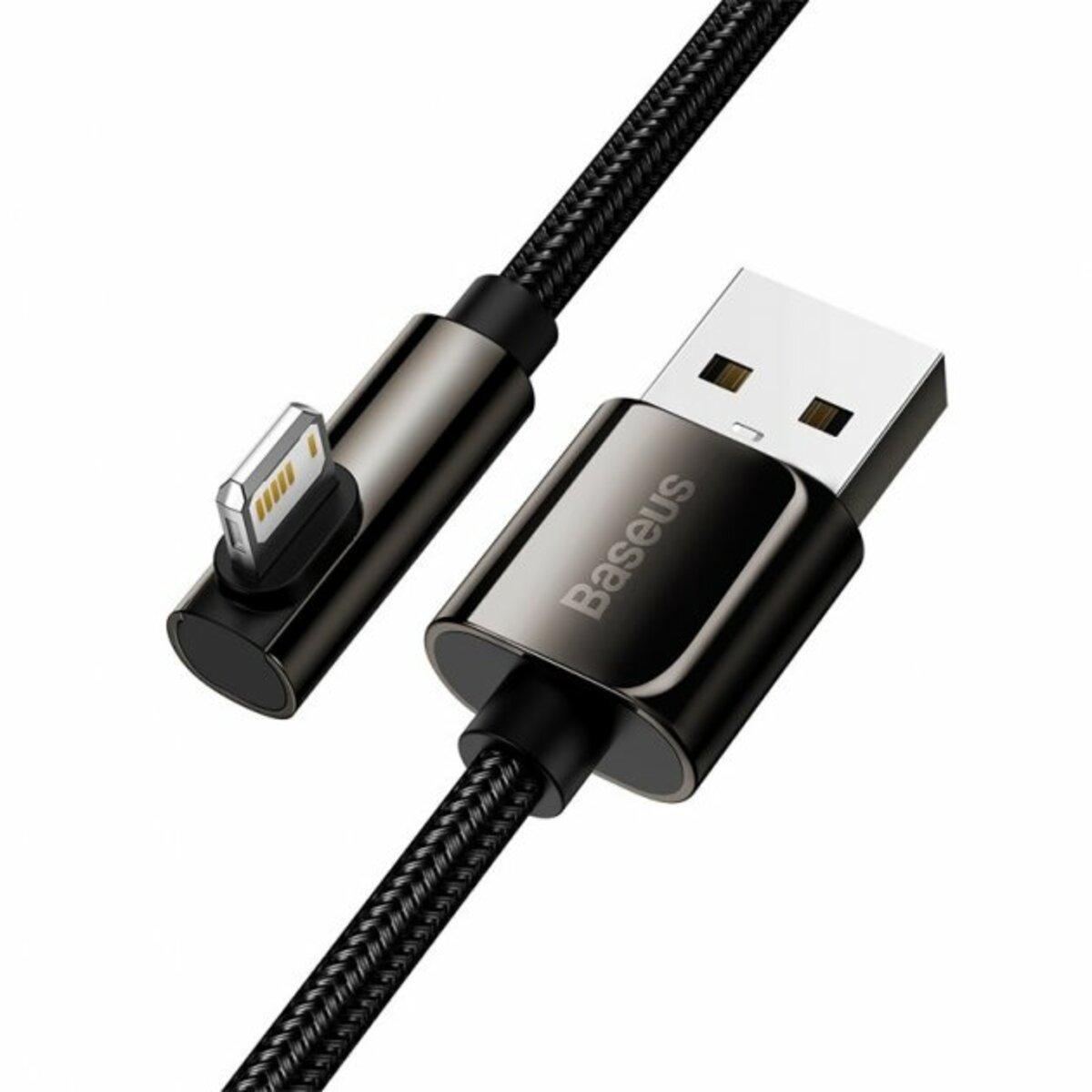 Кабель BASEUS Legend Series Elbow Fast Charging Data Cable USB to iP 2.4A 1m Black - фото 2