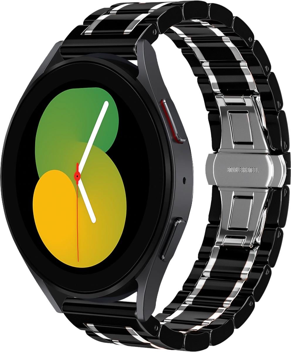 Ремінець керамічний Ceramo для Galaxy Watch 5 40 мм Black/White (29195-1E)