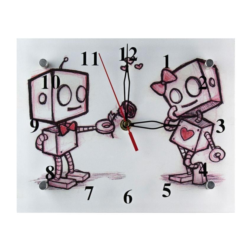 Часы настенные ДомАрт Влюбленные роботы 21х26х5 см (21366)