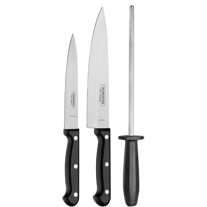 Набор ножей с точилкой Tramontina Ultracorte 3 предметов (2673485) Набор ножей с точилкой Tramontina Ultracorte 3 предметов (2673485)