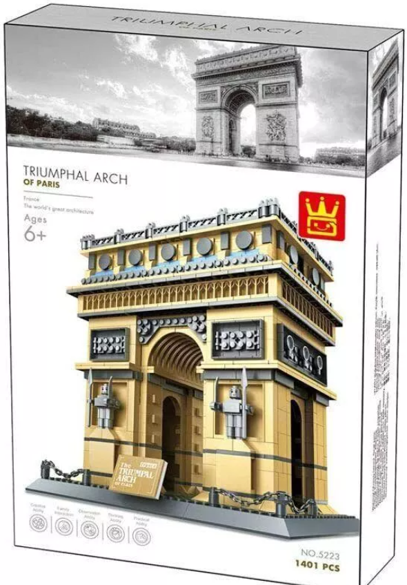 Конструктор 3D Wange Архитектура Триумфальная арка Париж Arc de Triomphe Paris 5223 для детей и взрослых 1391 деталь - фото 8 Конструктор 3D Wange Архитектура Триумфальная арка Париж Arc de Triomphe Paris 5223 для детей и взрослых 1391 деталь - фото 8