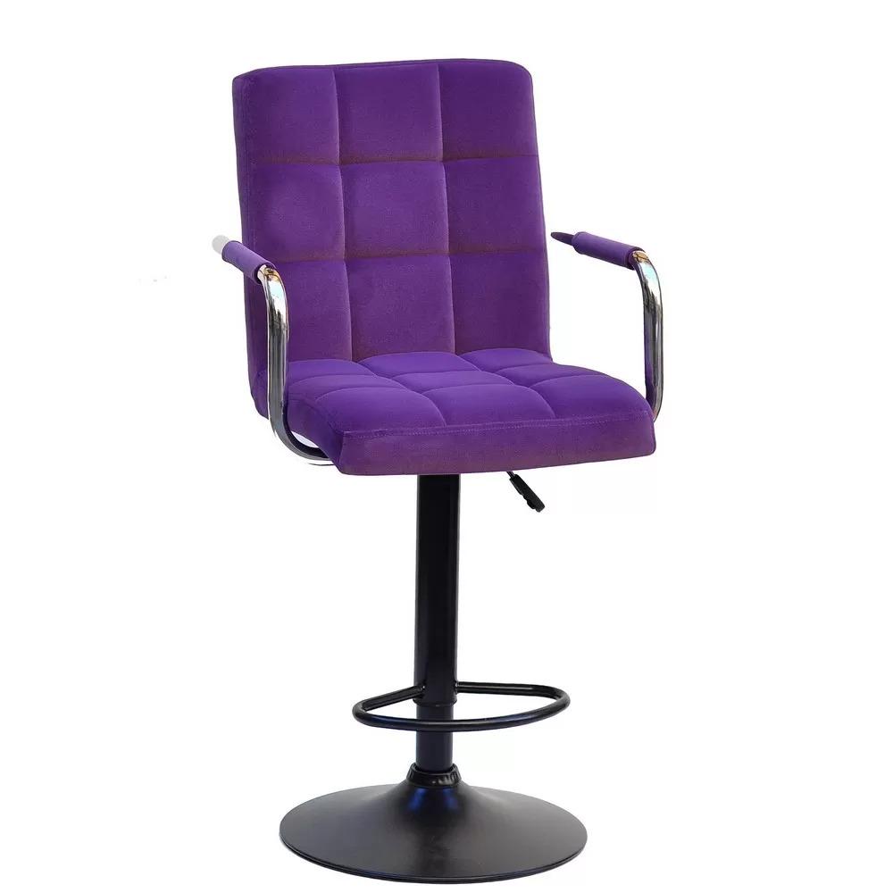 Стул барный Tower Arm бархат Пурпурный (123739)