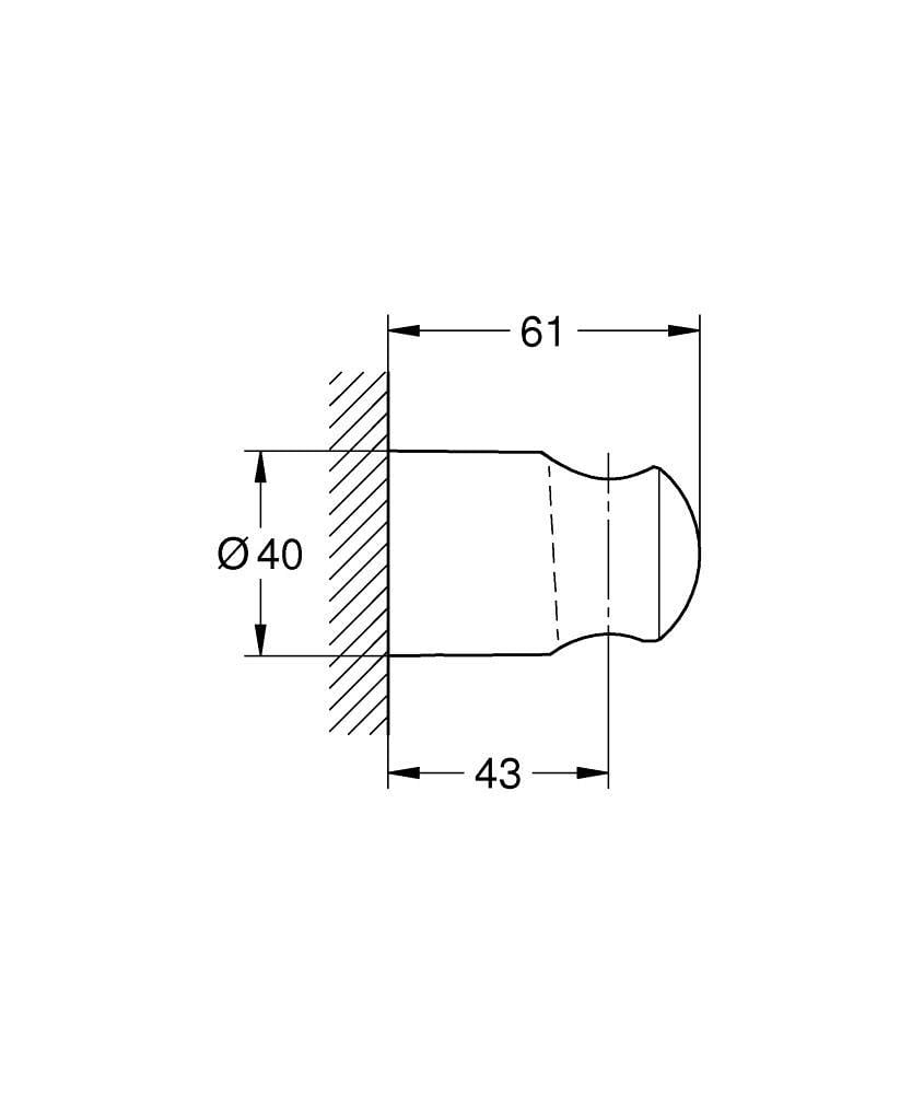 Держатель для ручного душа Grohe QuickFix Vitalio Universal 279582430 CV032180 Черный (174065) - фото 2