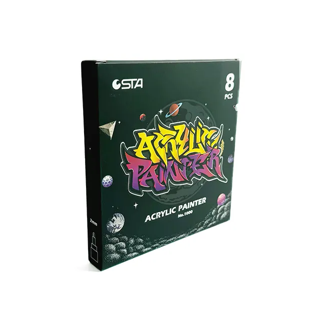 Набор маркеров для рисования акриловых Metallic 8 цветов