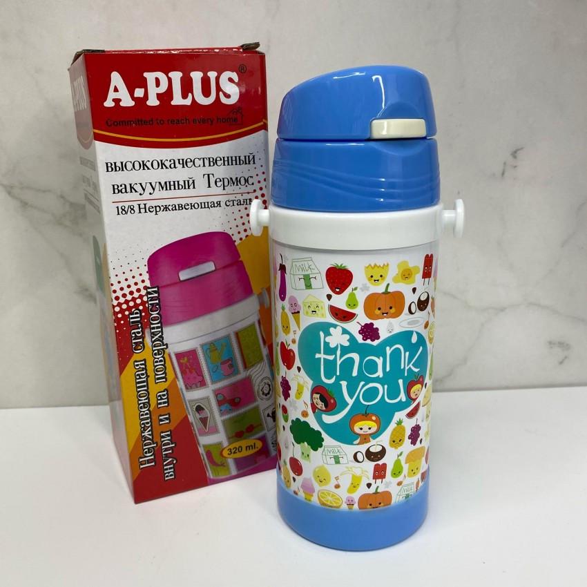 Термос детский A-PLUS Thank You 1776 из нержавеющей стали с трубочкой 320 мл Голубой (2009130466) Термос детский A-PLUS Thank You 1776 из нержавеющей стали с трубочкой 320 мл Голубой (2009130466)