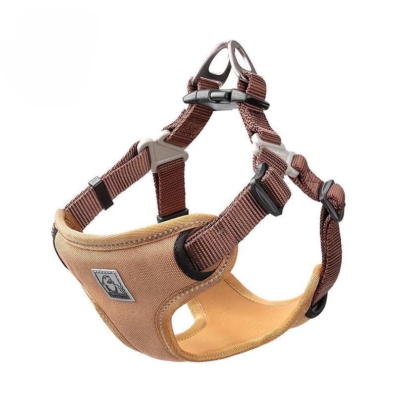 Шлея для собак Truelove TLH5951 светоотражающая с мягкой подкладкой регулируемая M Коричневый