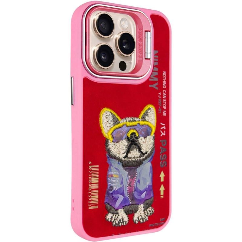 Противоударный Чехол с подставкой TPU+PC Friends для Apple iPhone  15 Pro (6.1") Pink Dog