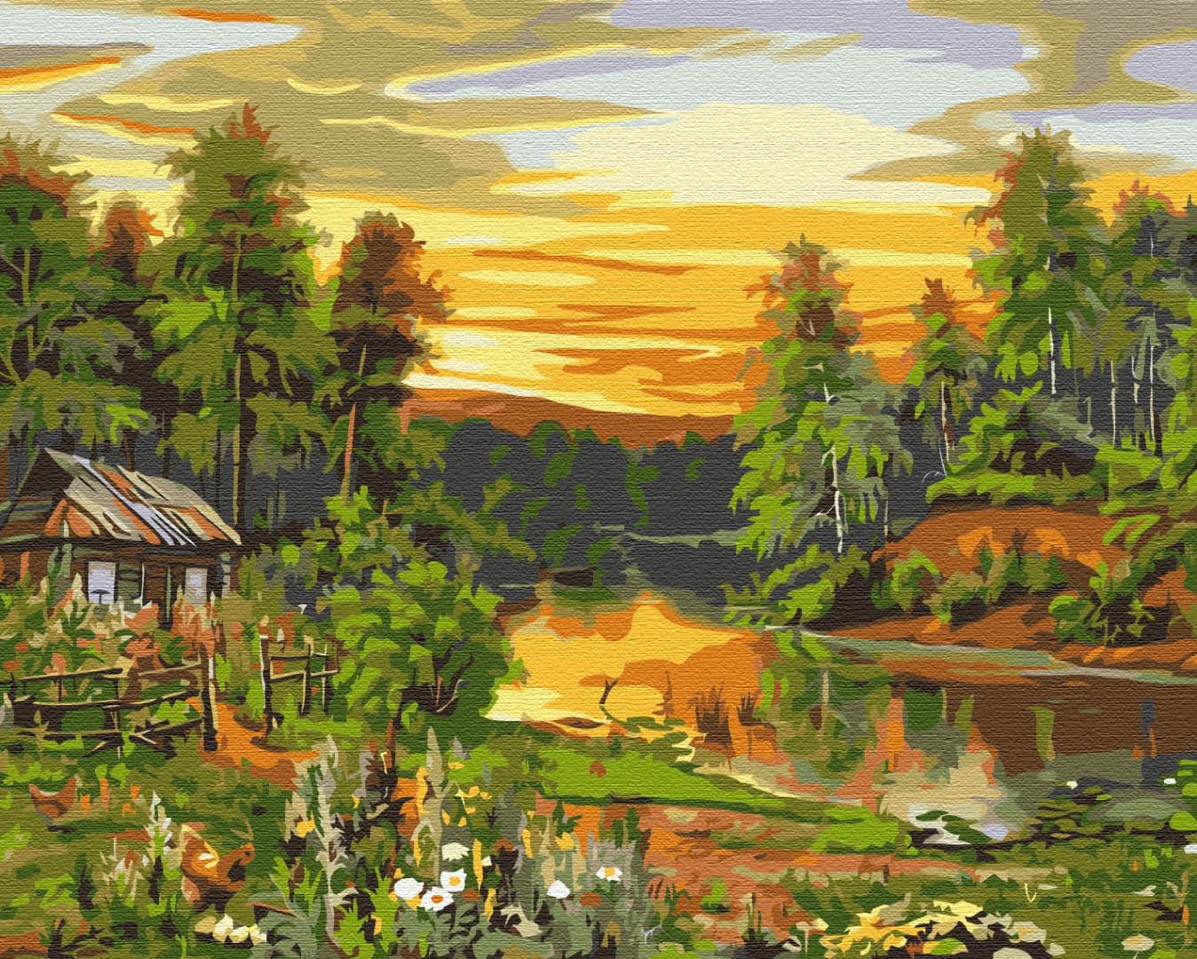 Картина по номерам Brushme Атмосферный восход солнца 40x50 см (BS52215) Картина по номерам Brushme Атмосферный восход солнца 40x50 см (BS52215)