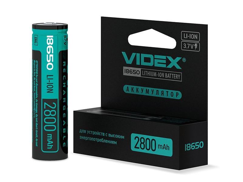 Акумулятор Videx Li-lon 18650-Р із захистом color box 2800 mAh 1 шт. (7288) Акумулятор Videx Li-lon 18650-Р із захистом color box 2800 mAh 1 шт. (7288)