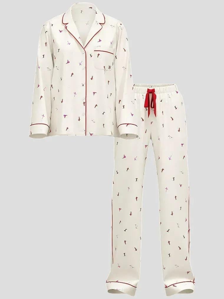 Піжама фланель сорочка/штани Victoria's Secret Long Pajama Set M Білий (26811515D) - фото 3