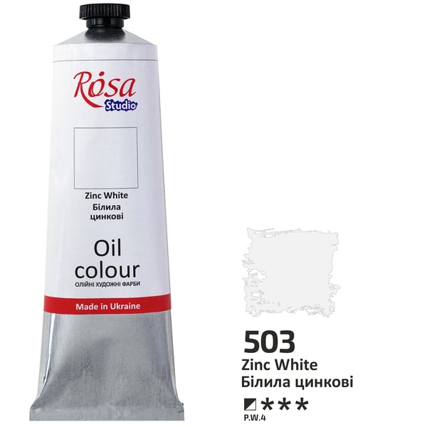 Масляная краска Rosa Studio 503 100 мл Белила цинковые (328503) Масляная краска Rosa Studio 503 100 мл Белила цинковые (328503)