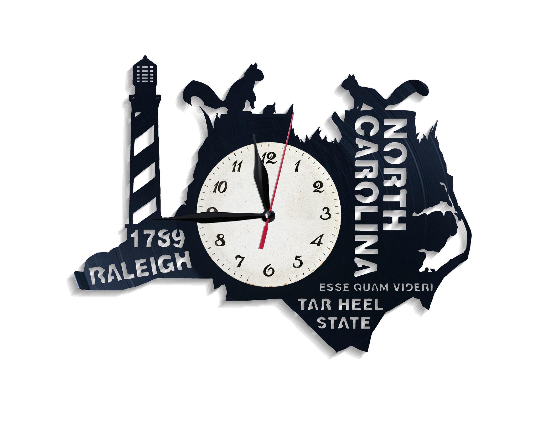 Часы настенные Северная Каролина 2769 из виниловой пластинки
