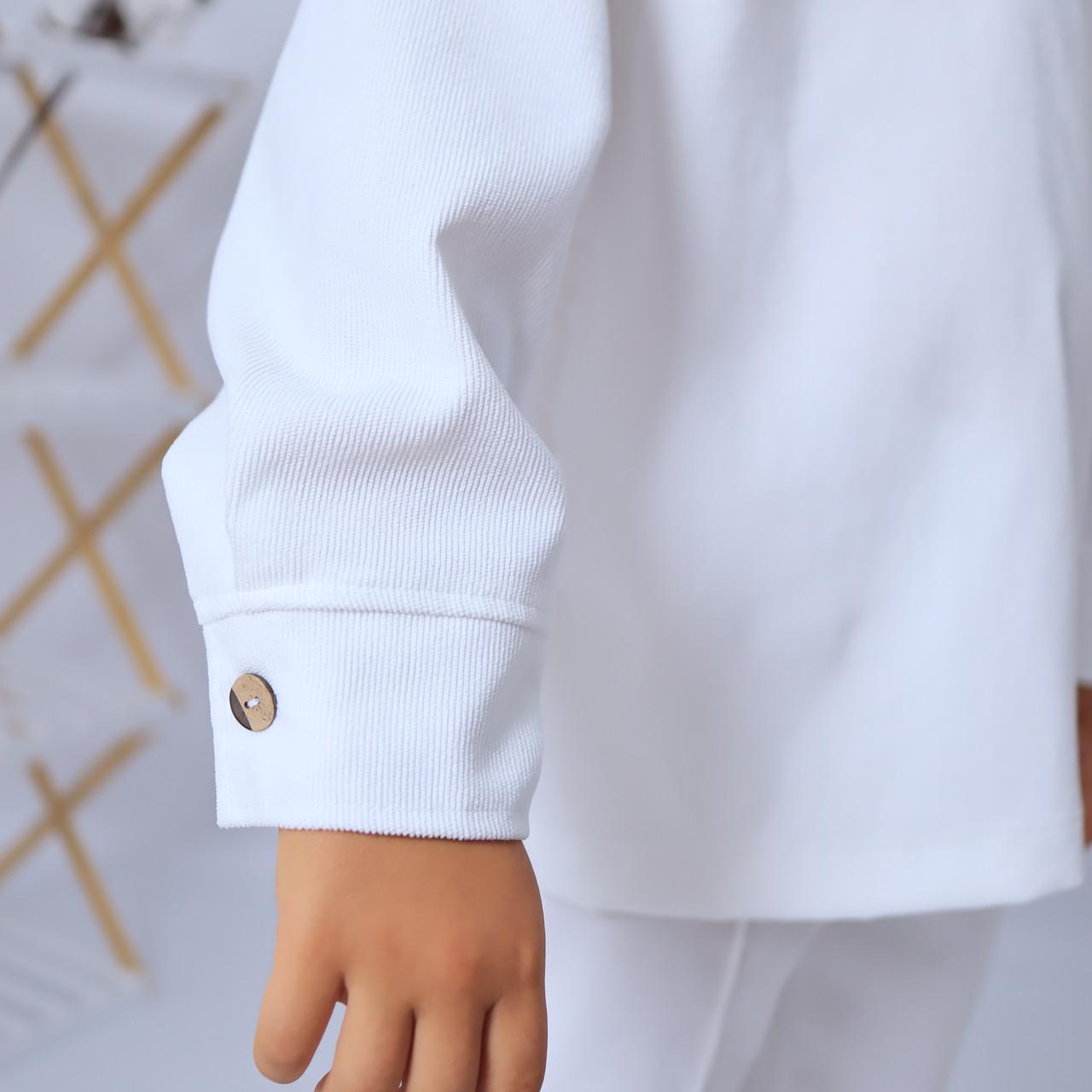 Костюм школьный для мальчика праздничный вельветовый рубашка/штаны Белый (1110919921) - фото 3 Костюм школьный для мальчика праздничный вельветовый рубашка/штаны Белый (1110919921) - фото 3