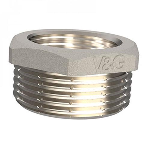 Футорка резьбовая V&G VALOGIN НхВ 1/2"х3/8" никель (VG-206103)